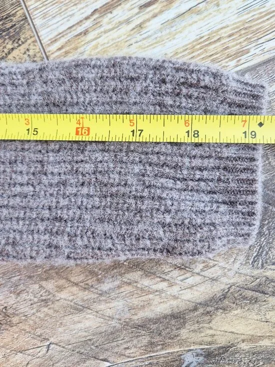 Quince 100% Yak Soft Rib Crew Cardigan Button-Front Heather Brown - Picture 11 of 13